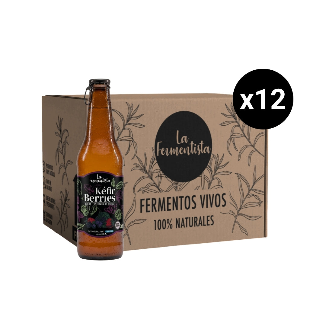 Bebida Aquakéfir Berries Pack 12 x 330 ml La Fermentista