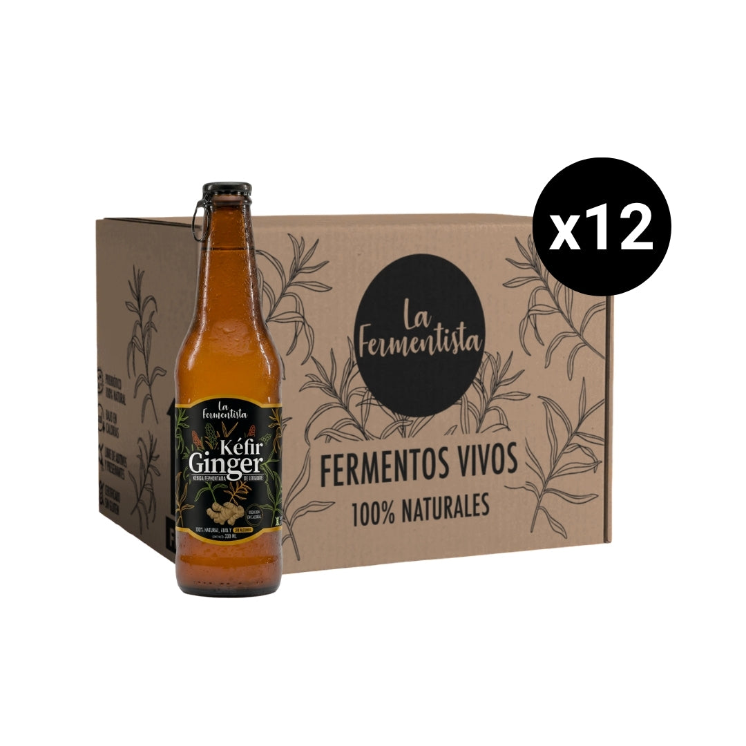 Bebida Aquakéfir Ginger Pack 12 x 330 ml La Fermentista